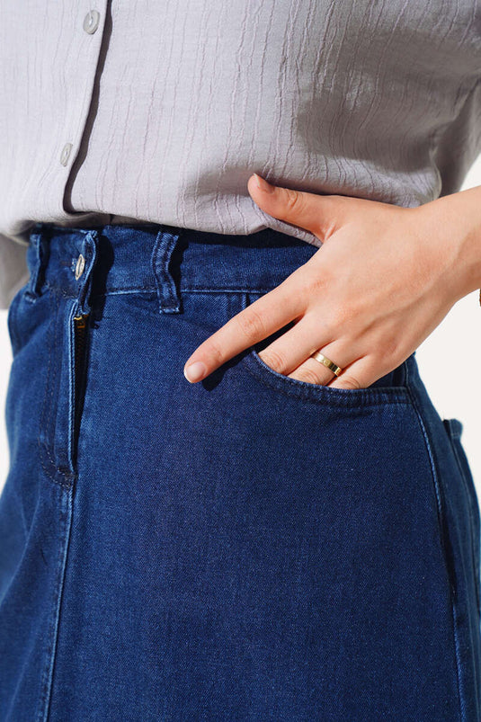 Jeansrock mit Taschen