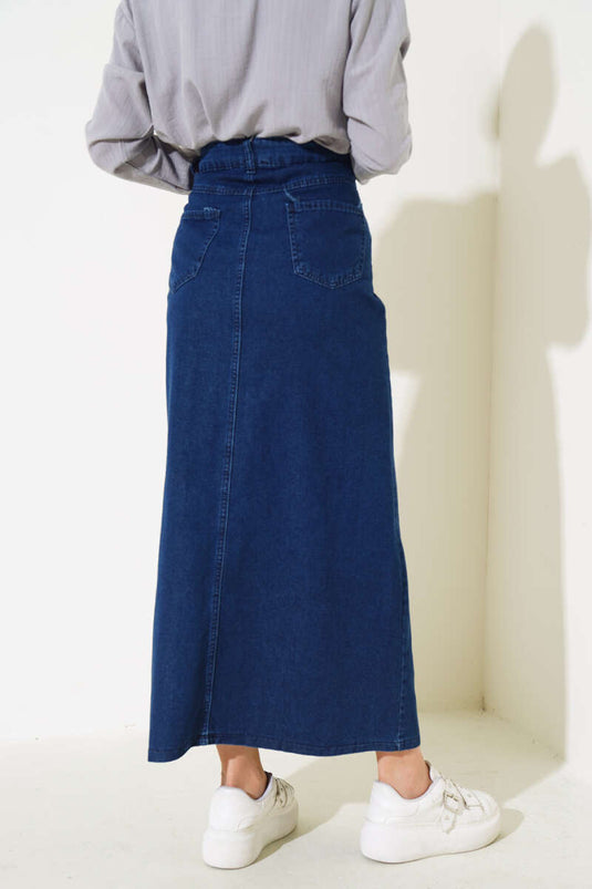 تنورة جينز بجيوب