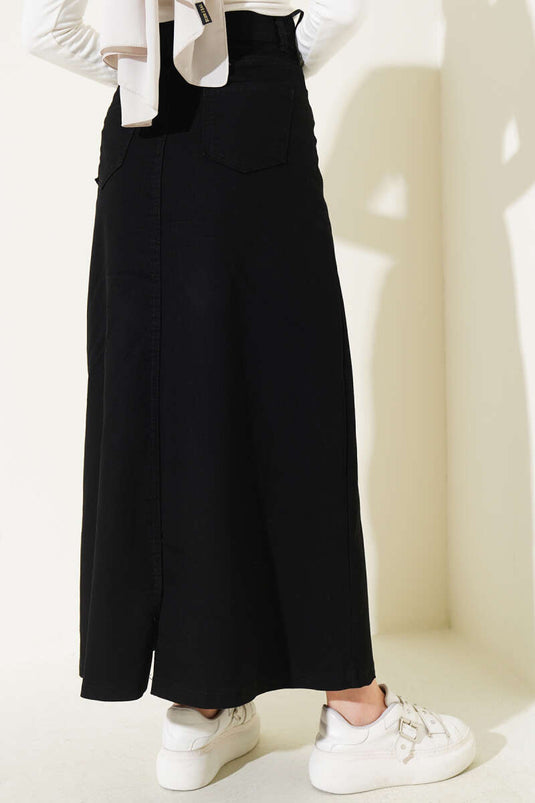 تنورة جينز جيب سوداء