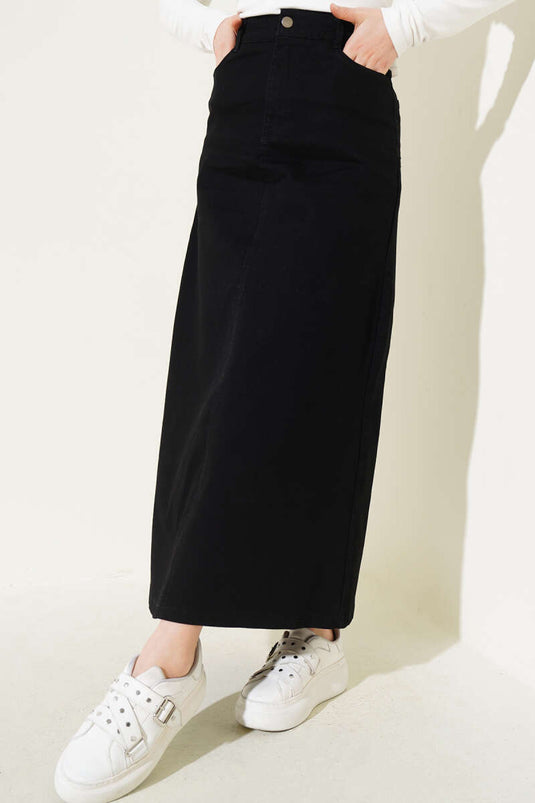 تنورة جينز جيب سوداء