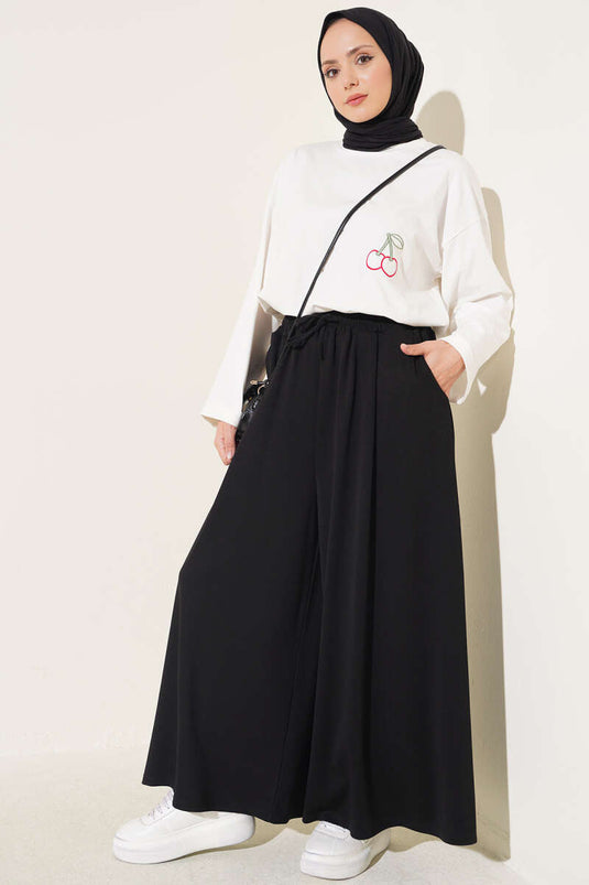 Losse Zwarte Broek Met Zakken