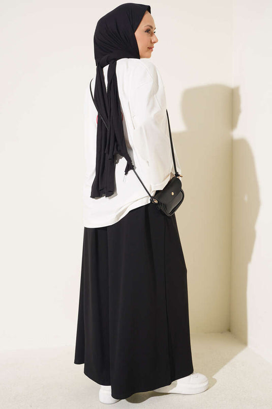 Losse Zwarte Broek Met Zakken