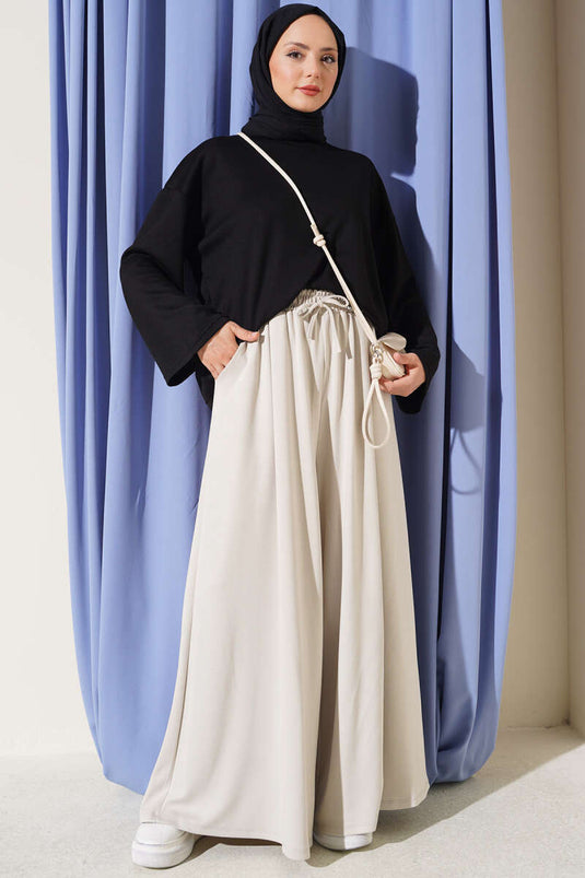 Pantalon Large Avec Poches Et Décorations