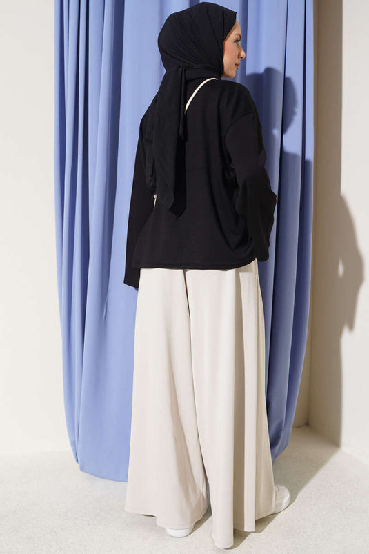 Pantalon Large Avec Poches Et Décorations