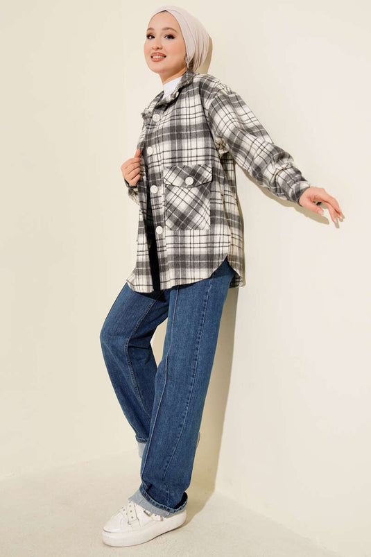 Pocketed Lumberjack Jacket, Smoke Grey