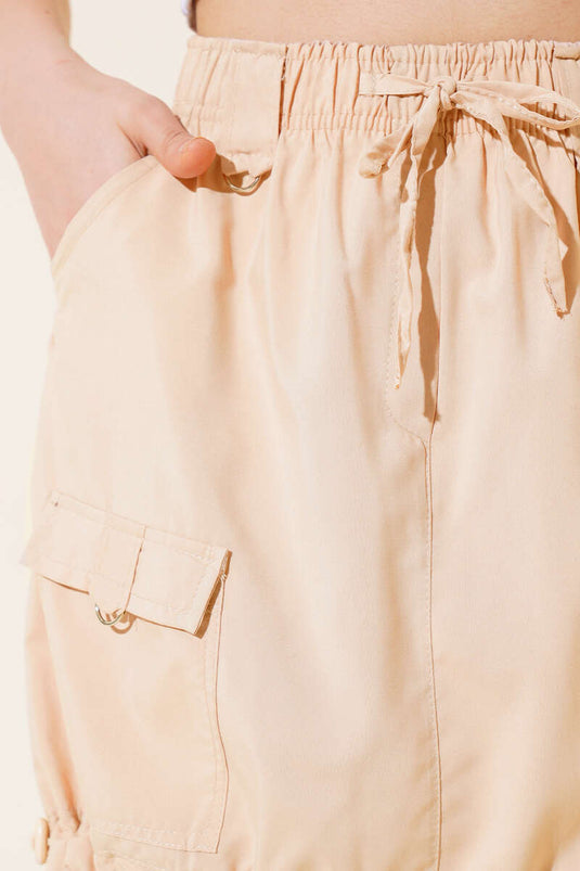Pocket Parachute Skirt Latte