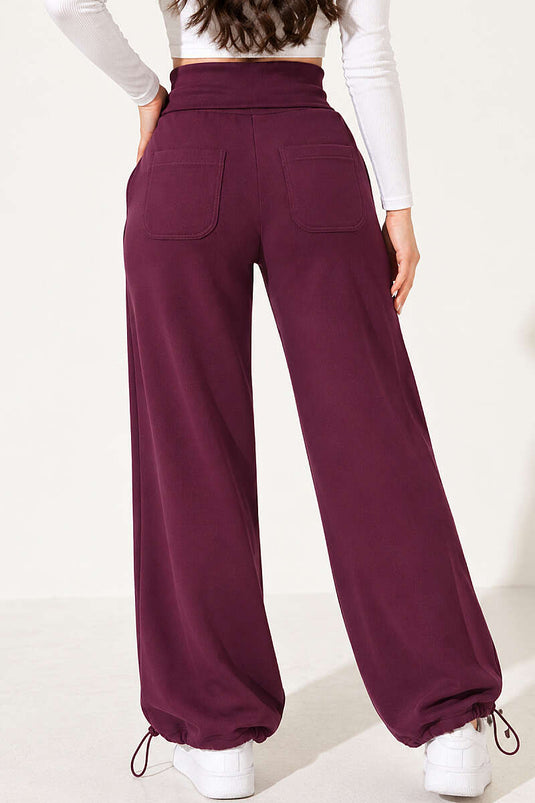 Cepli Şardonlu Pantolon Mürdüm