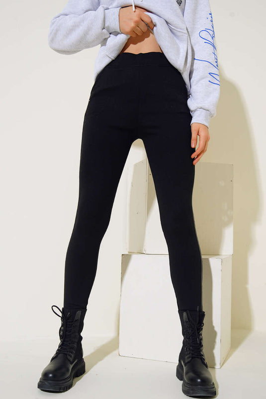 Collants noirs à poches