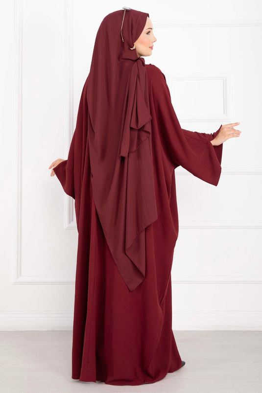 Ceyda Tesettür Abaya Bordo
