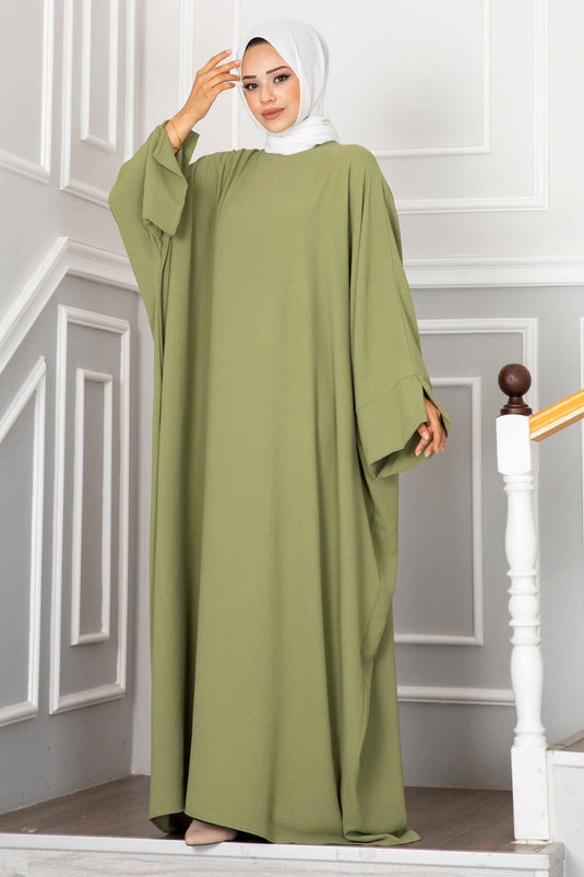 Ceyda Tesettür Abaya Yağ Yeşil