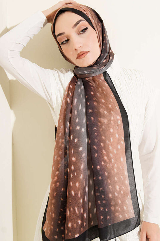 Ceylan Eye Soft Shawl Black Camel