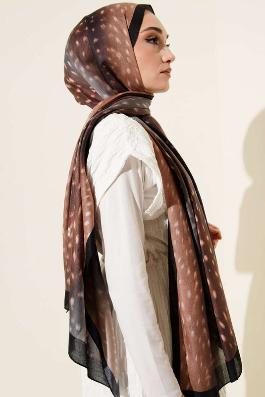 Ceylan Eye Soft Shawl Black Camel