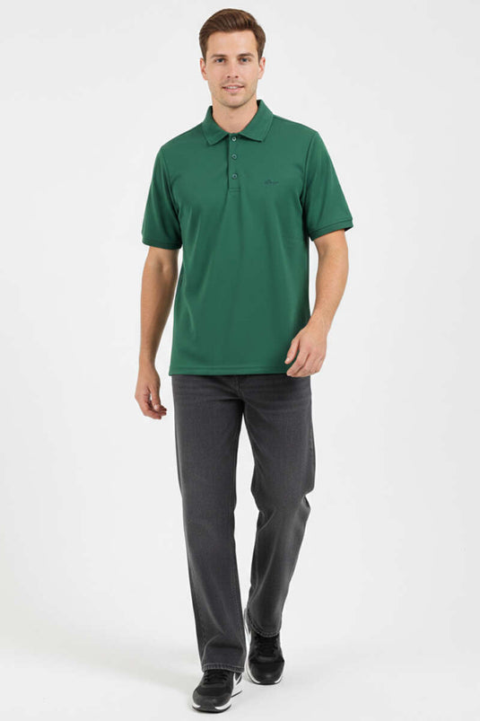 T-shirt homme à col polo imprimé Change vert olive