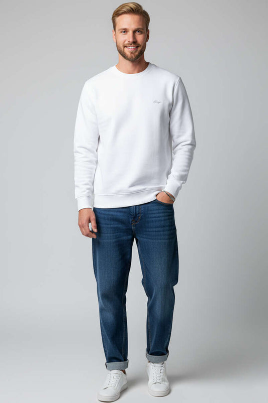 Change Embroidered Men's Sweatshirt, Ecru