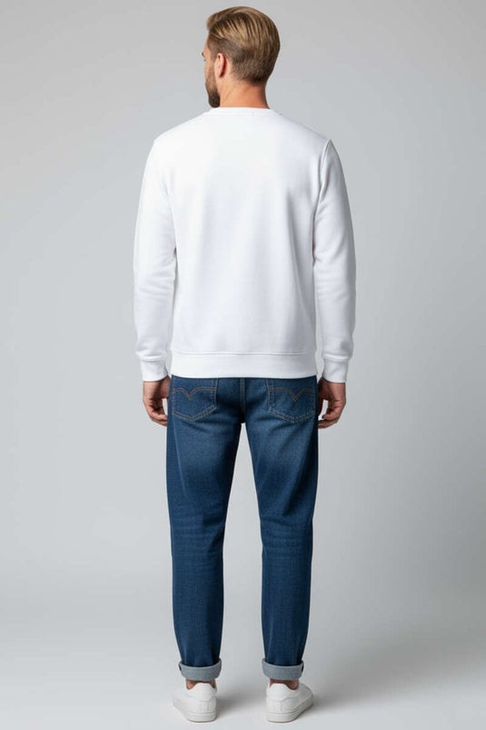 Change Embroidered Men's Sweatshirt, Ecru