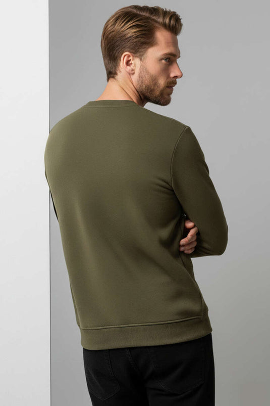 Change Nakışlı Erkek Sweatshirt Haki