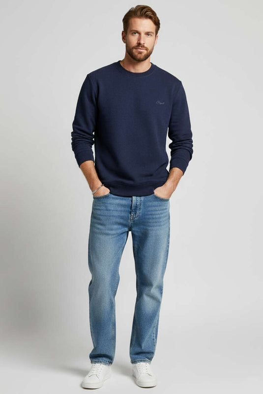 Change Embroidered Men's Sweatshirt Navy Blue