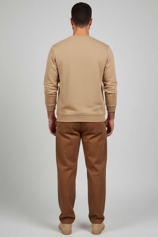 Change Embroidered Men's Sweatshirt Latte