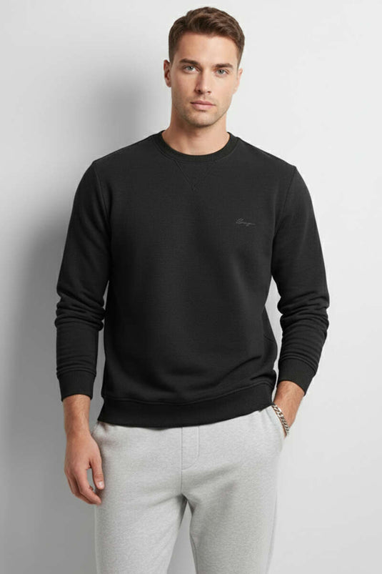 Change Nakışlı Erkek Sweatshirt Siyah