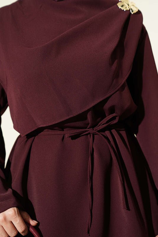 Ensemble 2 Pièces Avec Broche Florale Violette