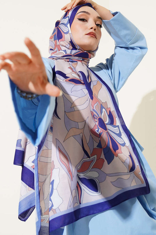 شال ناعم مخطط مزين بالزهور من بارليمنت