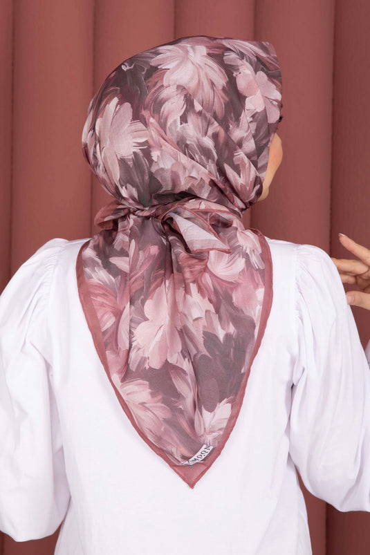 Série d'écharpes à motif floral Rose fanée