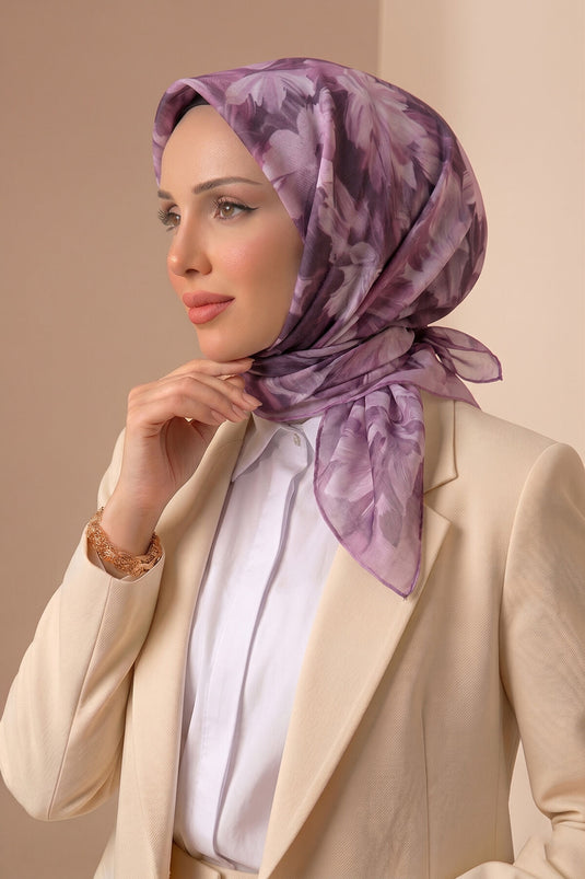 Floral Pattern Scarf Series Lilac