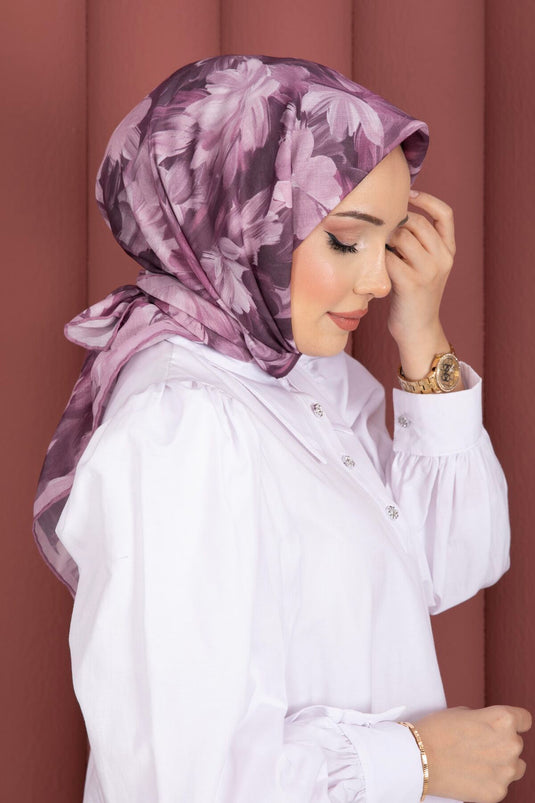 Floral Pattern Scarf Series Lilac