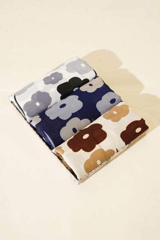Assortiment de 3 foulards à motifs floraux 1