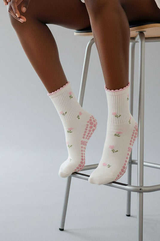 Calcetines De Pilates Con Estampado Floral, Pack De 2