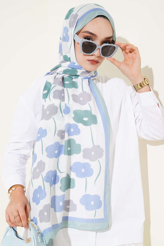 Floral Patterned Scarf Mint