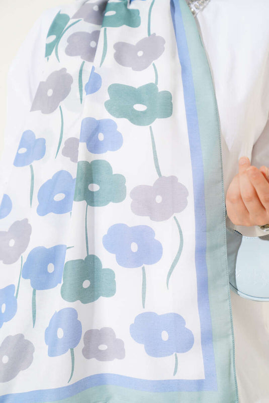 Floral Patterned Scarf Mint
