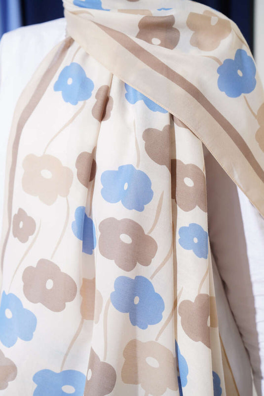 Schal mit Blumenmuster und Steinen