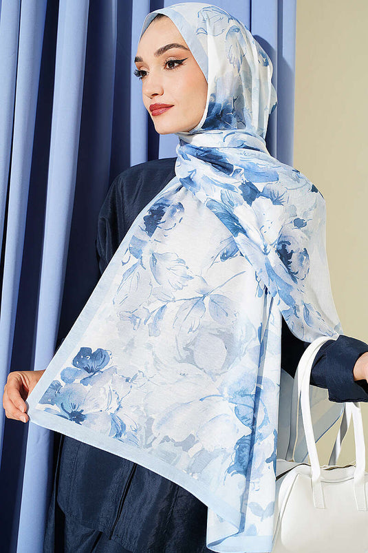 Écharpe À Motifs Fleuri Bebe Bleu