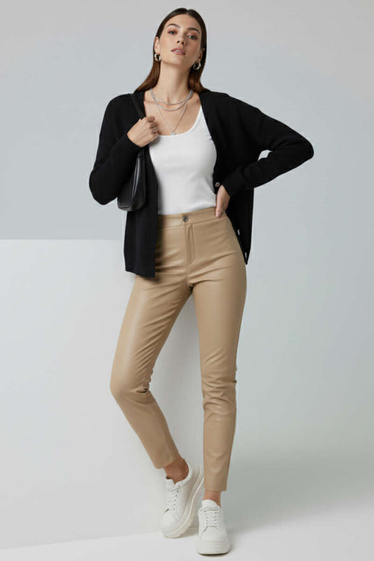 Çiçek Düğme Detaylı Triko Hırka Siyah