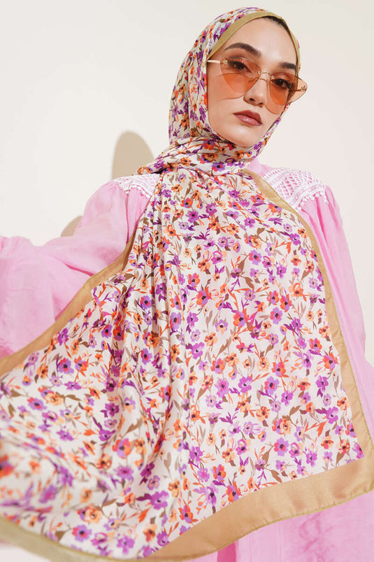 Scialle Flower Sparkle Series verde oliva