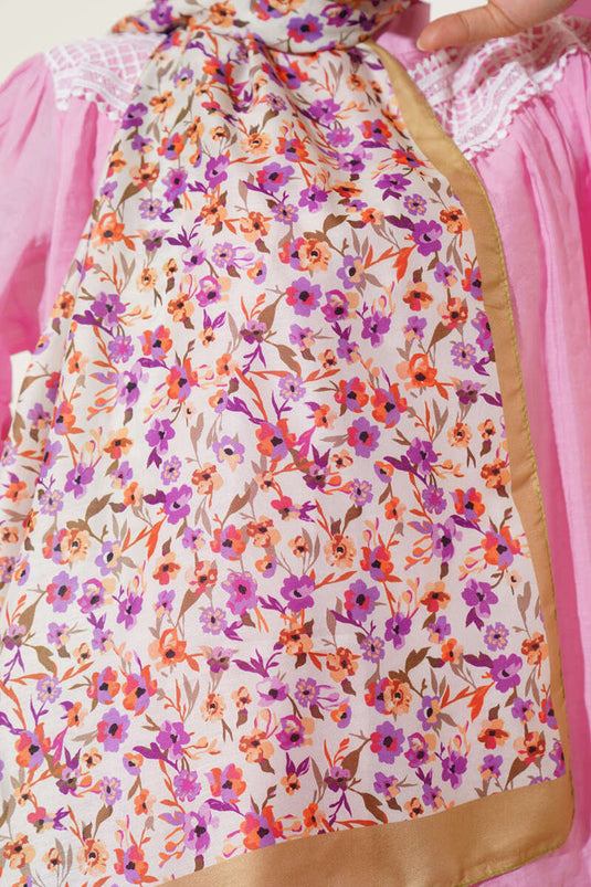 Scialle Flower Sparkle Series verde oliva