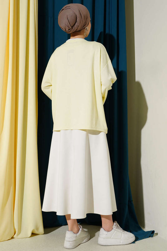 Yellow Blouse with Floral Embroidery Loyşa