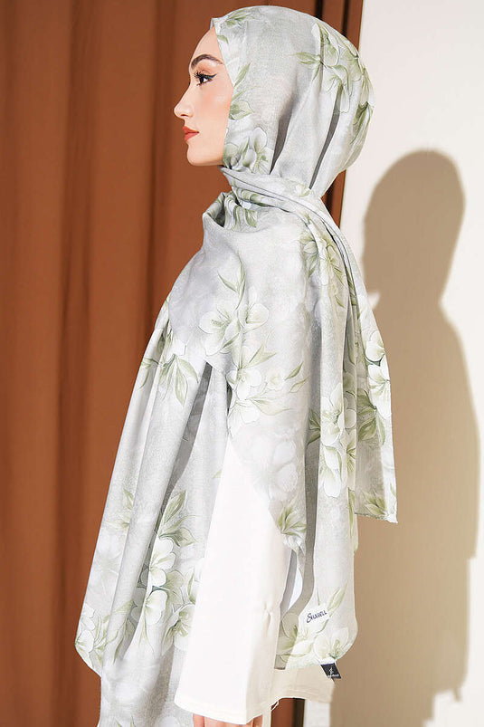 Çiçek Motif Detaylı Şal Mint