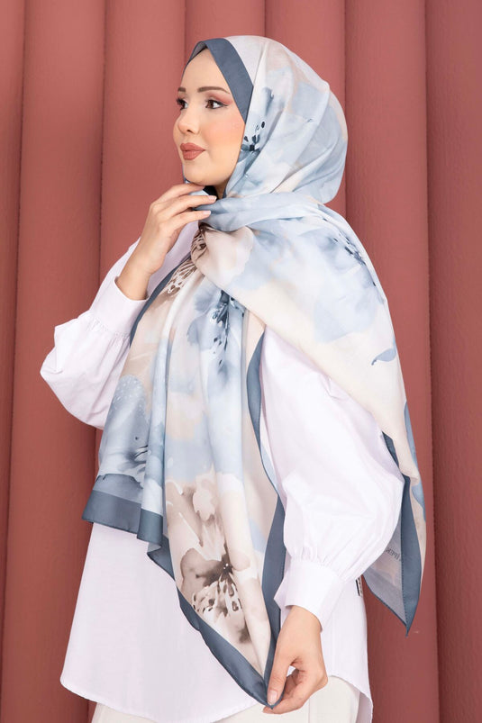 Floral Motif Shawl Series Gray