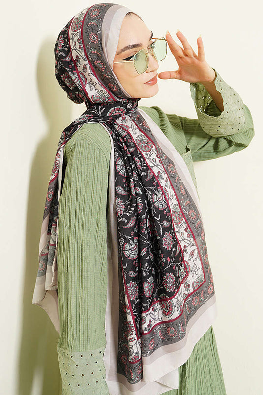 Châle doux à motif floral Taş