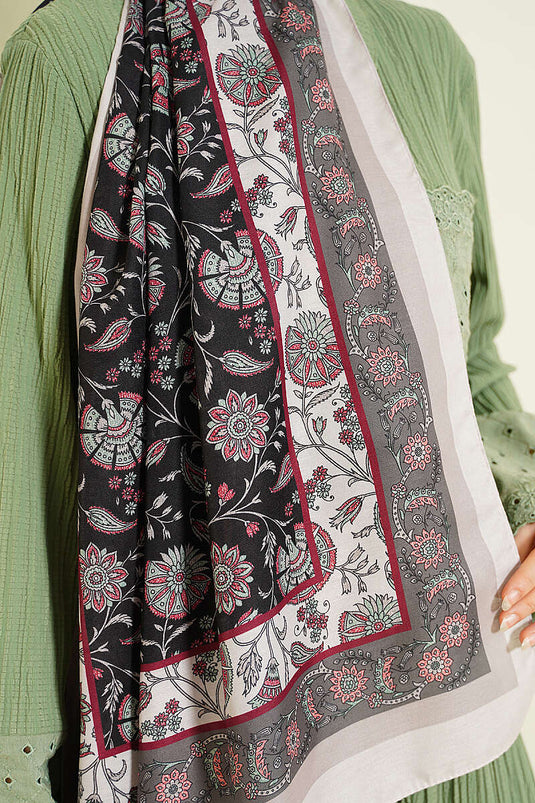 Châle doux à motif floral Taş