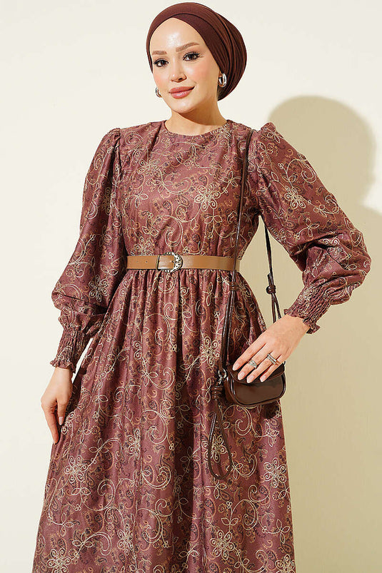 Robe Brodée Florale Couleur Rose Poussière