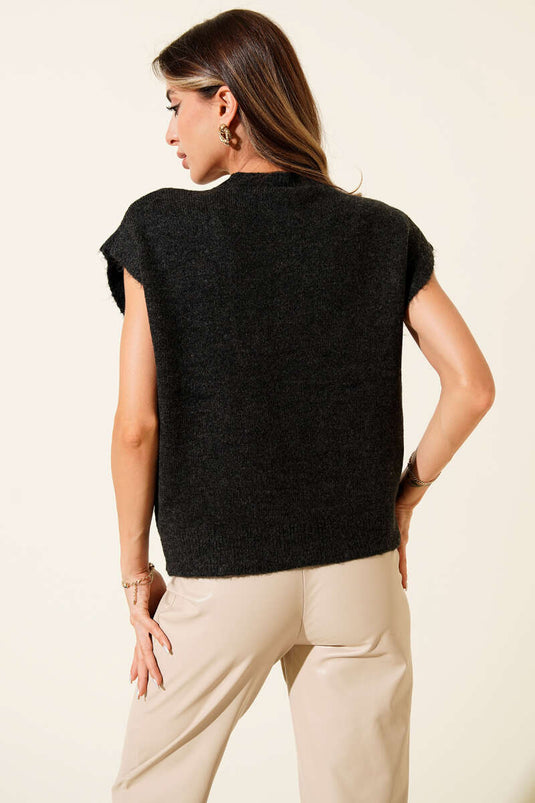 Maglione lavorato a maglia con ricami floreali, antracite