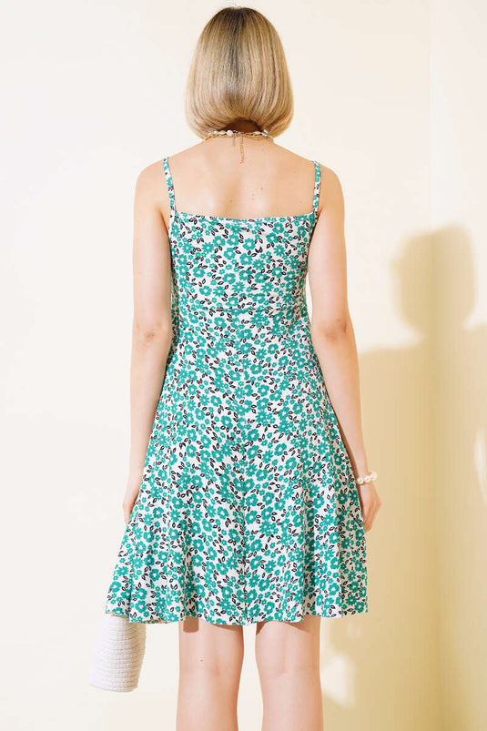 Floral Strap Dress Green