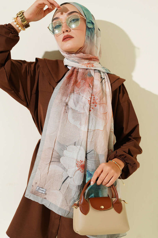 Scialle floreale Bamboo Crush Menta