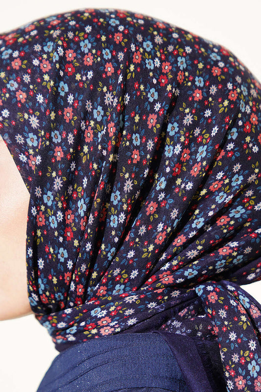 Foulard in cotone Flamu con fiori Parlement