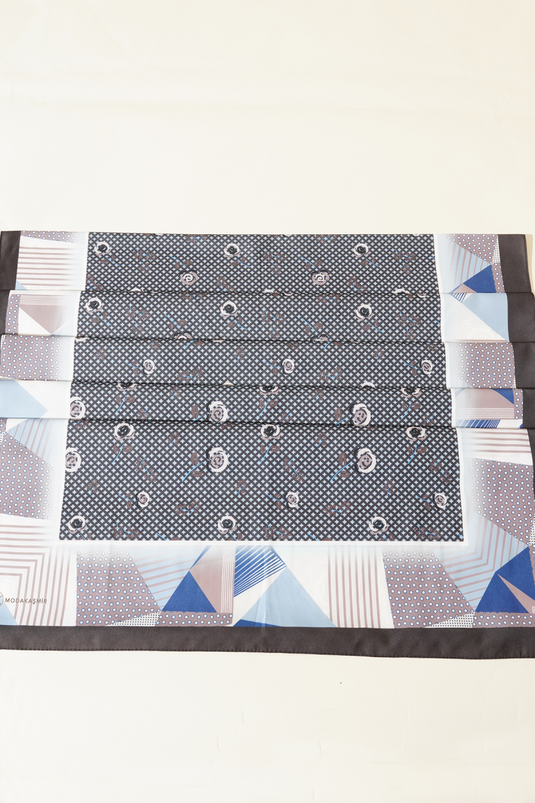 Ensemble de 3 châles en soie Medina à motif floral géométrique, assorti 1