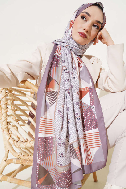 Ensemble de 3 châles en soie Medina à motif floral géométrique, assorti 1