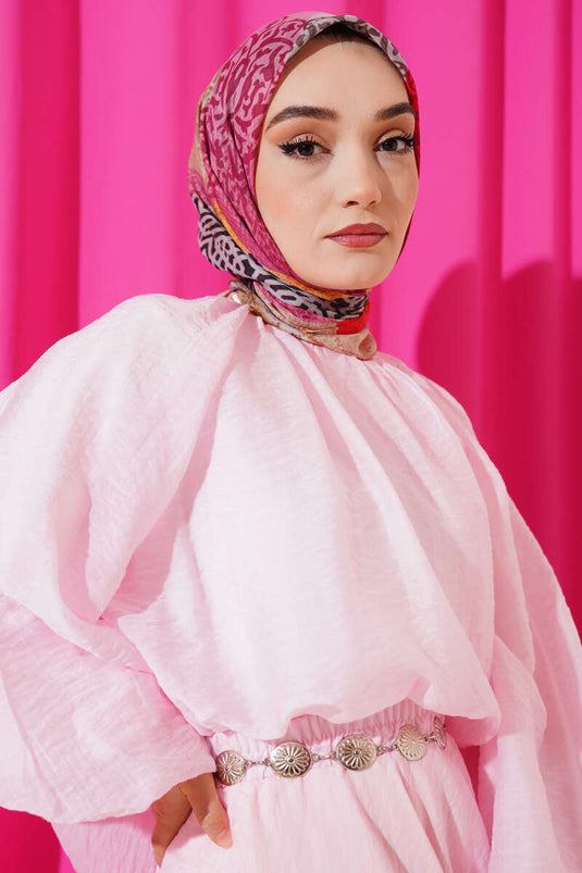 Floral Mixed Pattern Scarf Red